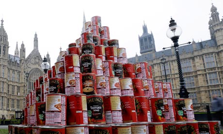Soup can pyramid
